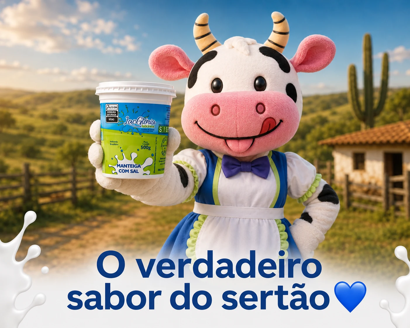 Mascote Lac Glória com a manteiga com sal