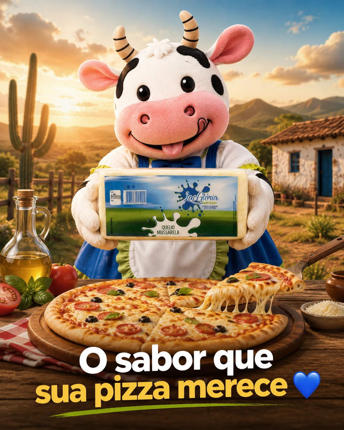 Mascote Lac Glória: o sabor que sua pizza merece